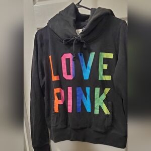 PINK Victoria's Secret Black Rainbow OMBRE Hoodie 9/2011 LARGE